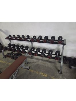 Origin set of rubberized dumbbells with stand 2.5-25kg