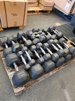 Hex Dumbbells package 15 pairs