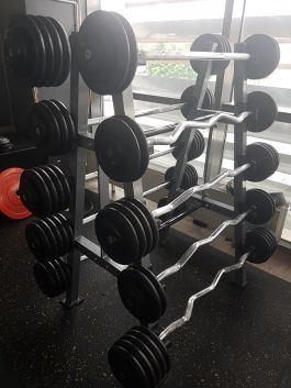 Fixed barbell set with rack
