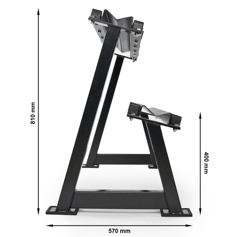 Rack for handles with brackets, square, two-tier, Heavy Weight, professional